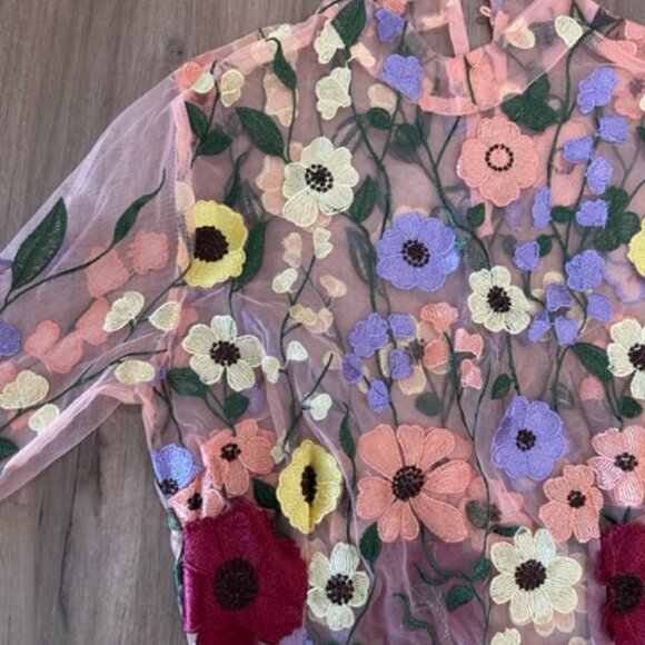 Taylor Swift ERAS tour Floral Flower Mini Dress- Size L - Picture 7 of 9